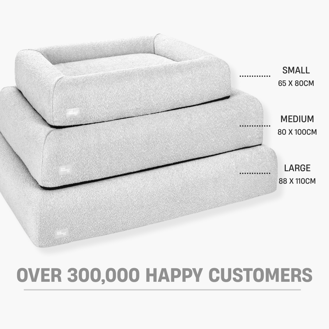 Premium Orthopedic Memory Foam Dog Bed - Grey Bouclé (Medium)