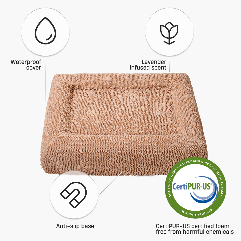 Premium Orthopedic Memory Foam Dog Bed - Brown (Medium)