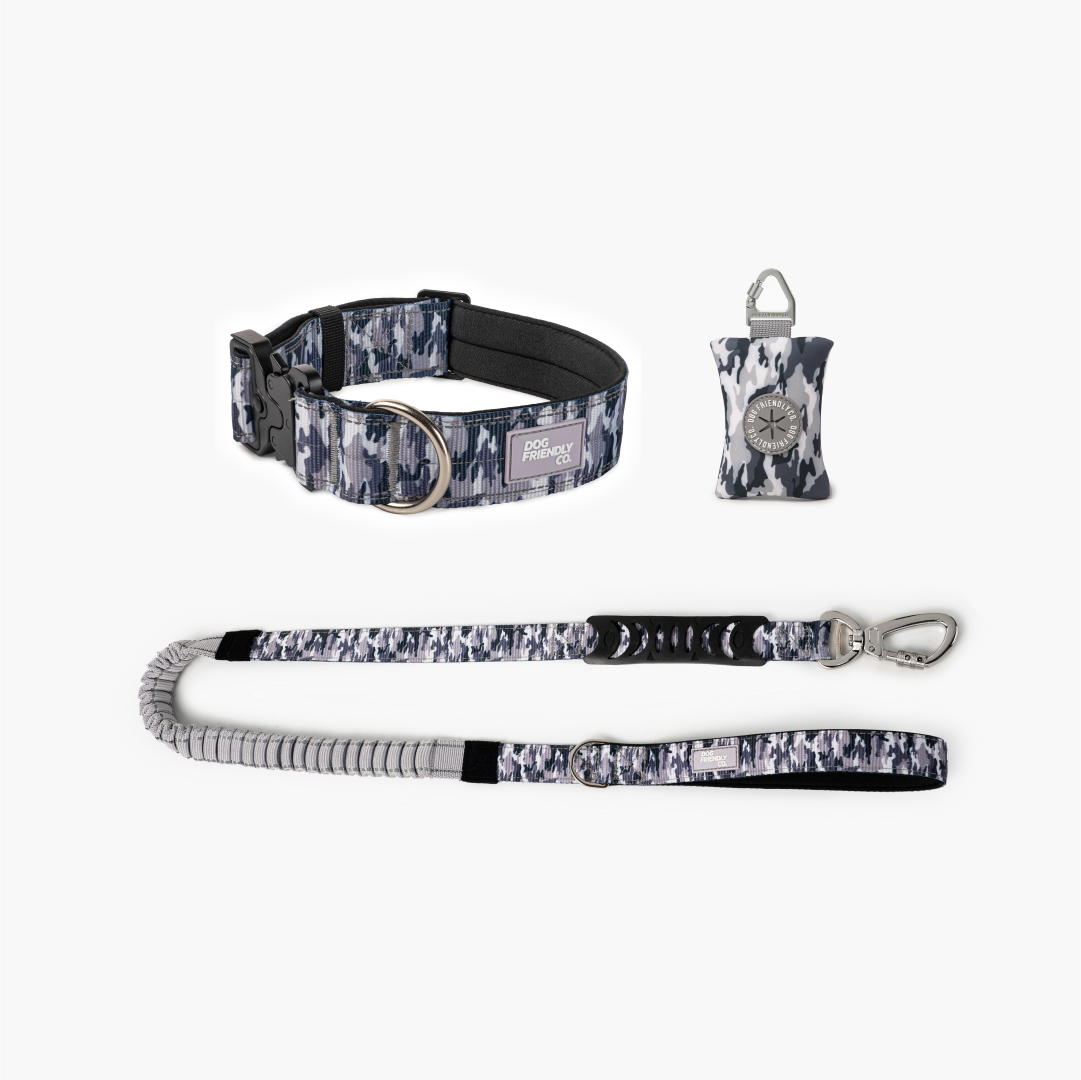 Collar Walk Set - Grey Camo