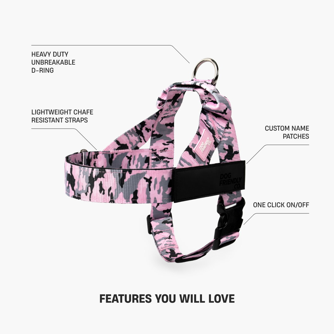 Dog Harness - Pink Camo